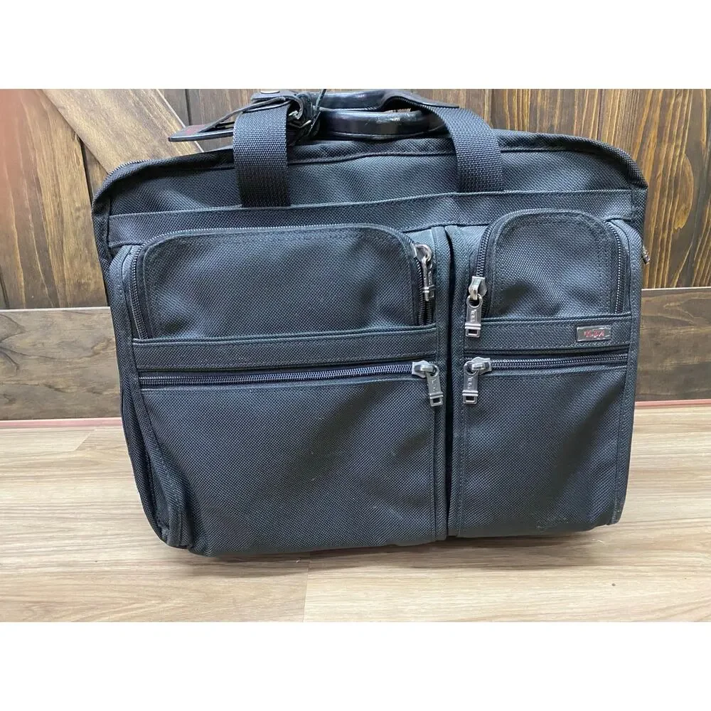 Tumi Alpha Deluxe expandable 2-wheel nylon canvas carry-on travel bag briefcase